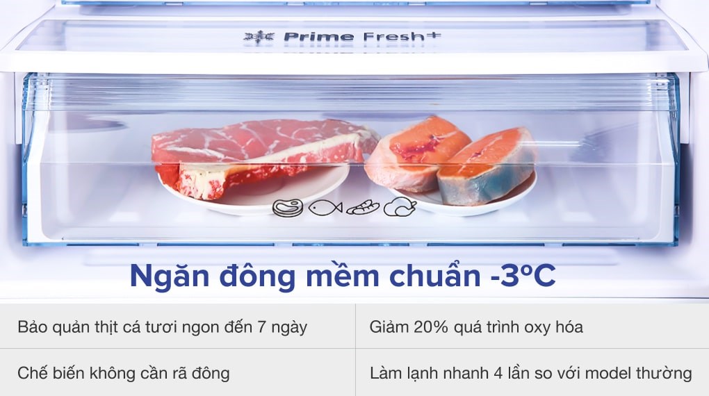 Ngăn cấp đông mềm thế hệ mới Prime Fresh+ bảo quản thực phẩm không cần rã đông