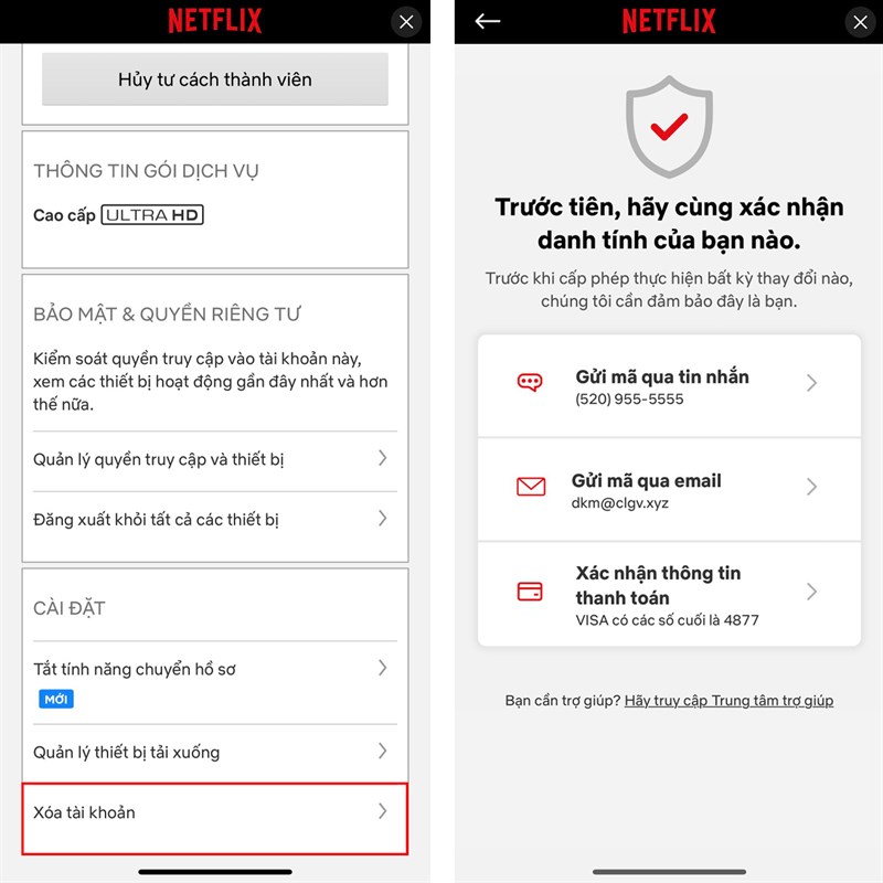Cách xóa tài khoản Netflix
