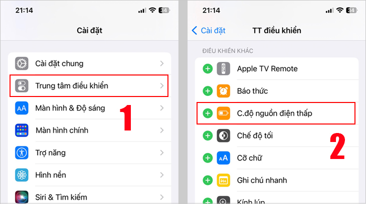 Cách thêm Chế độ nguồn điện thấp vào Trung tâm điều khiển trên iPhone