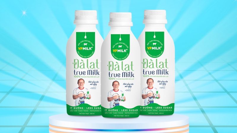 Sữa tươi thanh trùng ít đường Đà Lạt True Milk