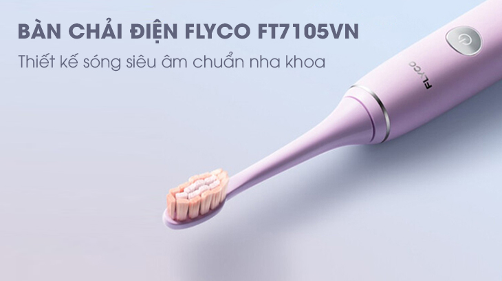 Bàn chải điện Flyco FT7105VN với thiết kế sóng siêu âm cho bạn trải nghiệm đánh răng thoải mái hơn