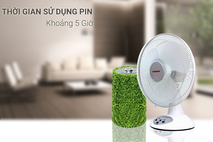 Quạt sạc điện Sunhouse SH722 