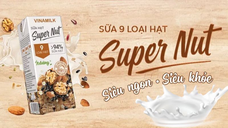 Bao bì, thiết kế sữa 9 loại hạt Vinamilk Super Nut