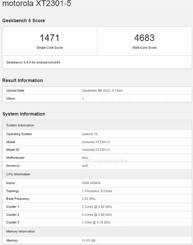 Moto X40 trên Geekbench