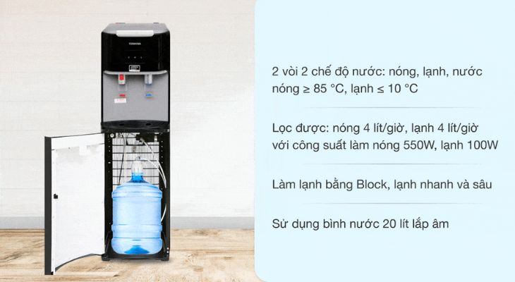 Kích thước các loại cây nước nóng lạnh phổ biến trên thị trường