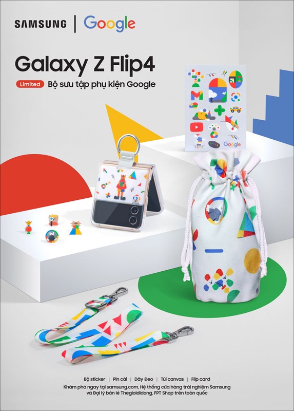 Phiên bản giới hạn Galaxy Z Flip4 x Google với bộ sưu tập phụ kiện Google vô cùng độc đáo