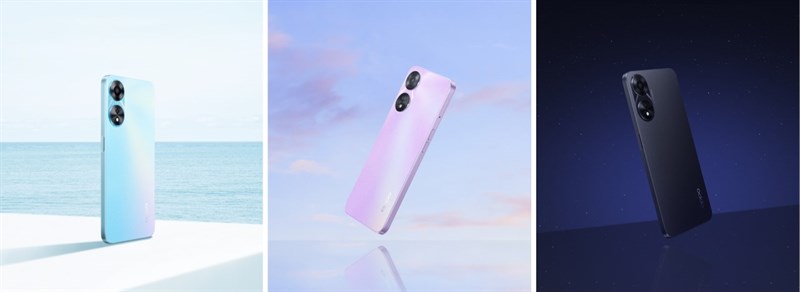 3 màu sắc trên OPPO A58x 5G 3 màu sắc trên OPPO A58x 5G