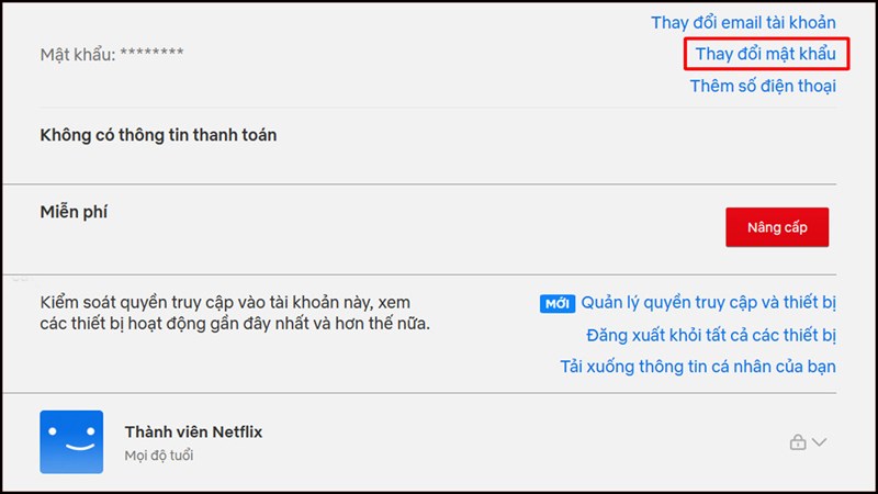 Cách thay đổi mật khẩu tài khoản Netflix Cách thay đổi mật khẩu tài khoản Netflix