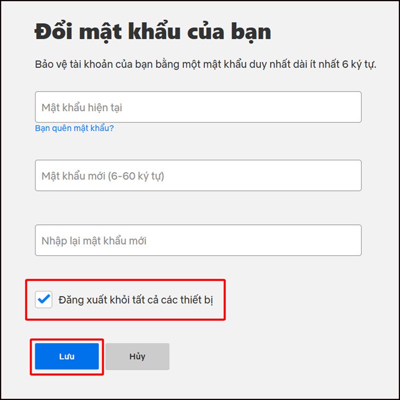 Cách thay đổi mật khẩu tài khoản Netflix Cách thay đổi mật khẩu tài khoản Netflix