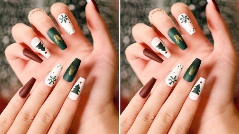 Tổng hợp các mẫu móng đẹp cho các nàng chơi đêm Noel | Lina Nail