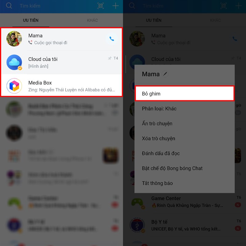 Cách ghim cuộc trò chuyện trên Zalo