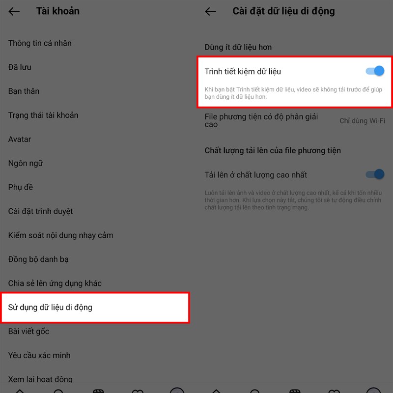 Hướng dẫn cách bật tiết kiệm dữ liệu khi dùng Instagram