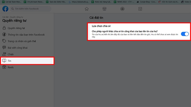 Cách mở chia sẻ story của mình trên Facebook