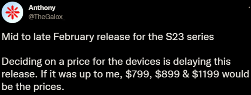 Tweet của leaker @TheGalox