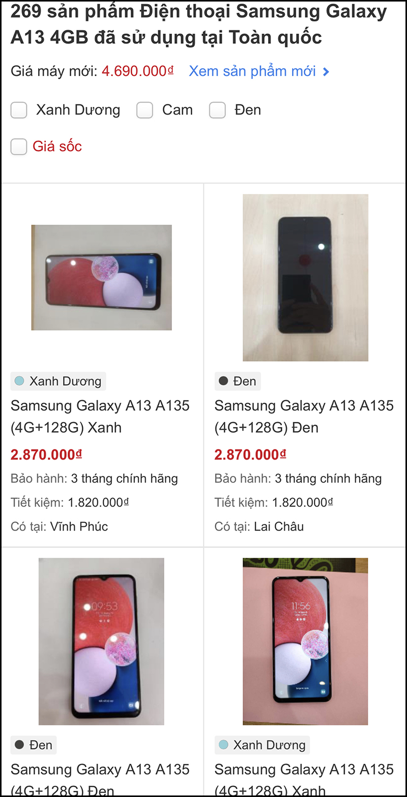 Tìm mua điện thoại Samsung cũ ROM 128GB dưới 3 triệu ngay tại đây