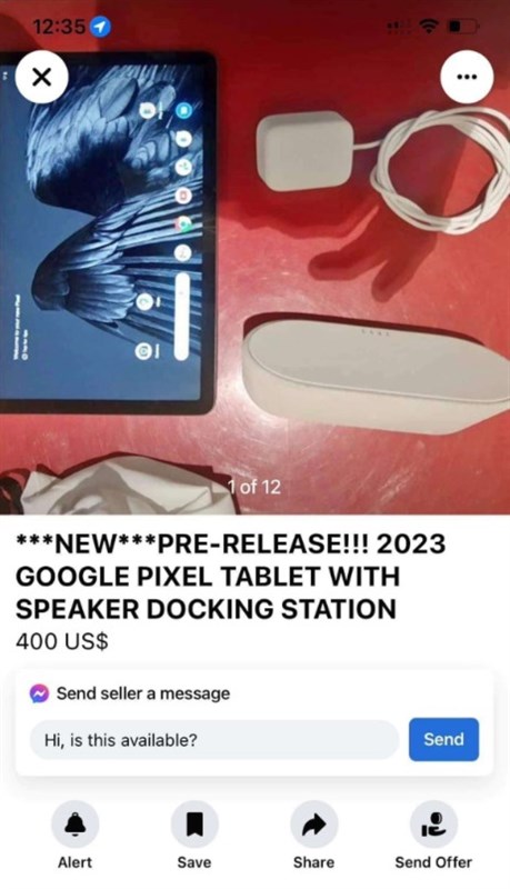 Máy tính bảng Google Pixel được rao bán cùng với loa ở trên Facebook