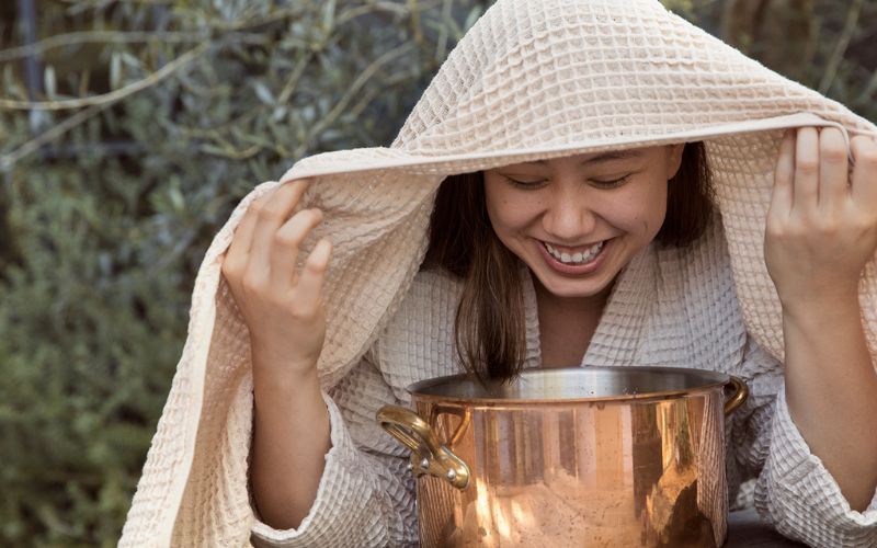 Perform facial steaming