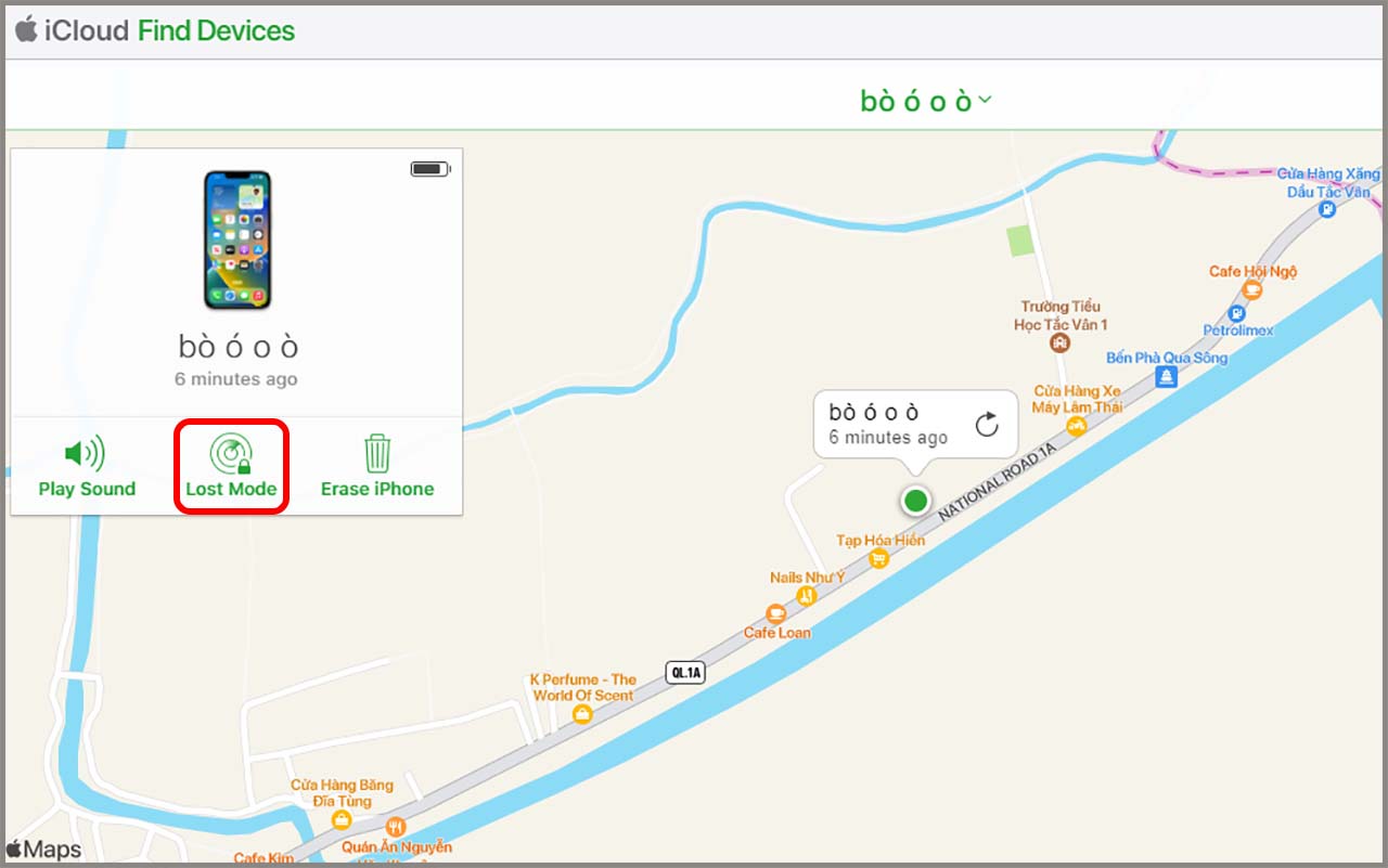 Cách báo mất iPhone