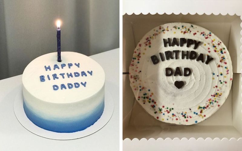 Mẫu bánh sinh nhật tặng bố đơn giản, màu sắc