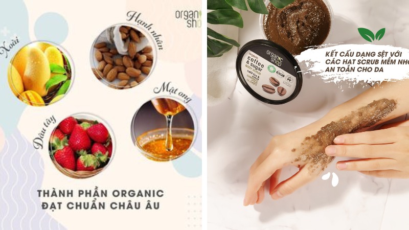 Thành phần tẩy da chết toàn thân Organic Shop Body Scrub