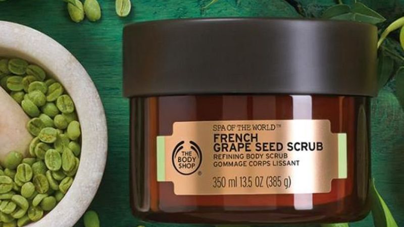 Bao bì, thiết kế của The Body Shop French Grape Seed Scrub