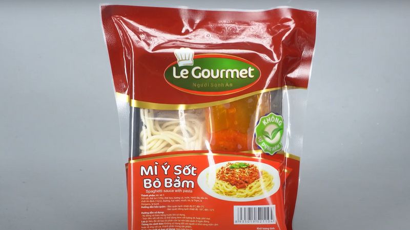 Bao bì, thiết kế của mì Ý sốt bò bằm Le Gourmet