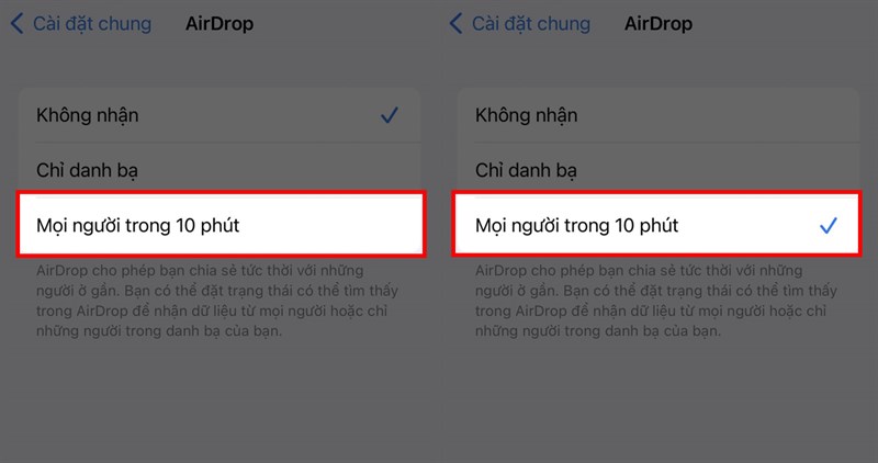 Cách chỉnh chế độ chia sẻ Airdrop trên iPhone