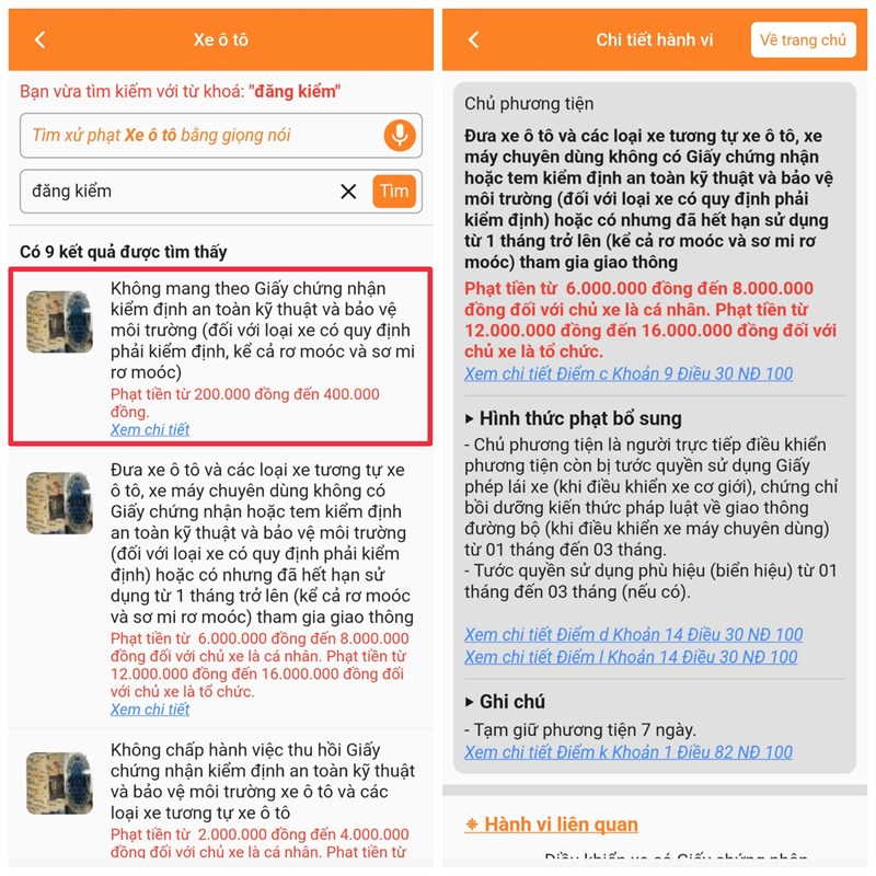 Cách tra cứu các lỗi thường gặp khi đi đăng kiểm ngay tại nhà
