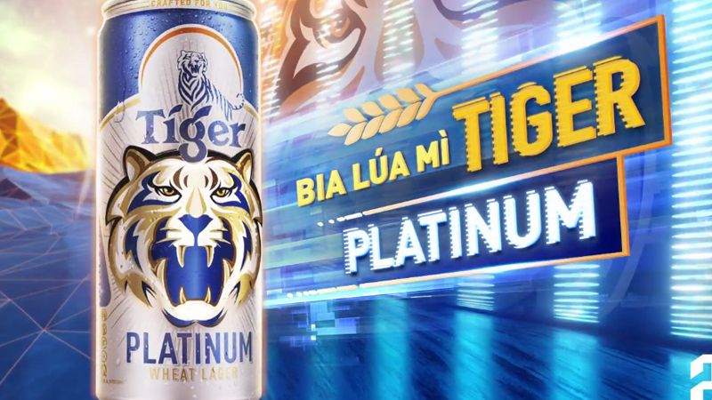 Bia Tiger Platinum Wheat Lager Sneek lon 330ml