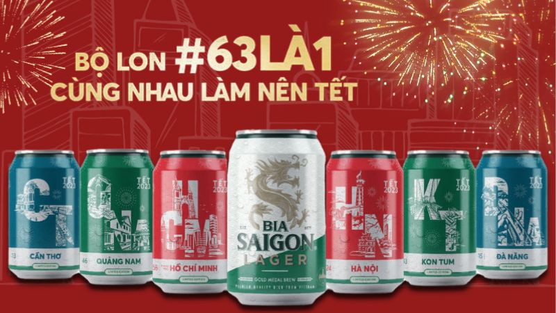 Bia Sài Gòn Lager 330ml phiên bản 63 là 1