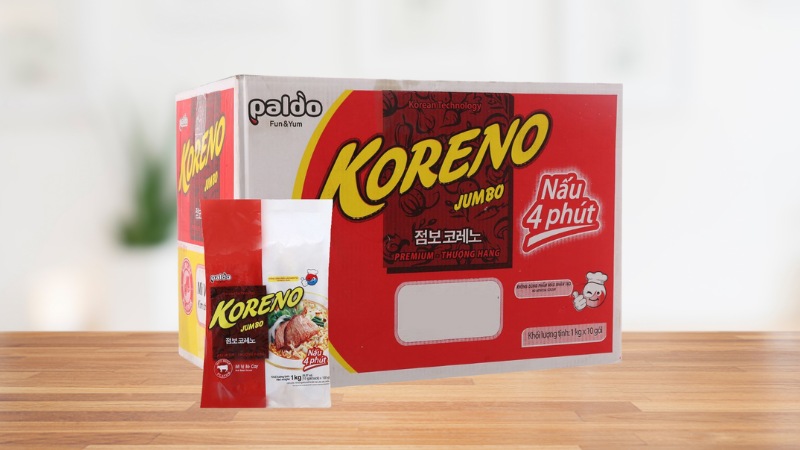 Mì Koreno Jumbo bò cay túi 1kg thùng 10 gói