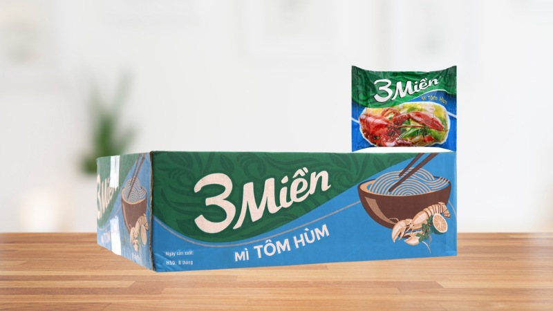 Mì 3 Miền vị tôm hùm gói 65g thùng 30 gói