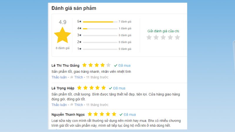 Đánh giá của khách hàng về sữa chua uống hương cam YoMost 170ml