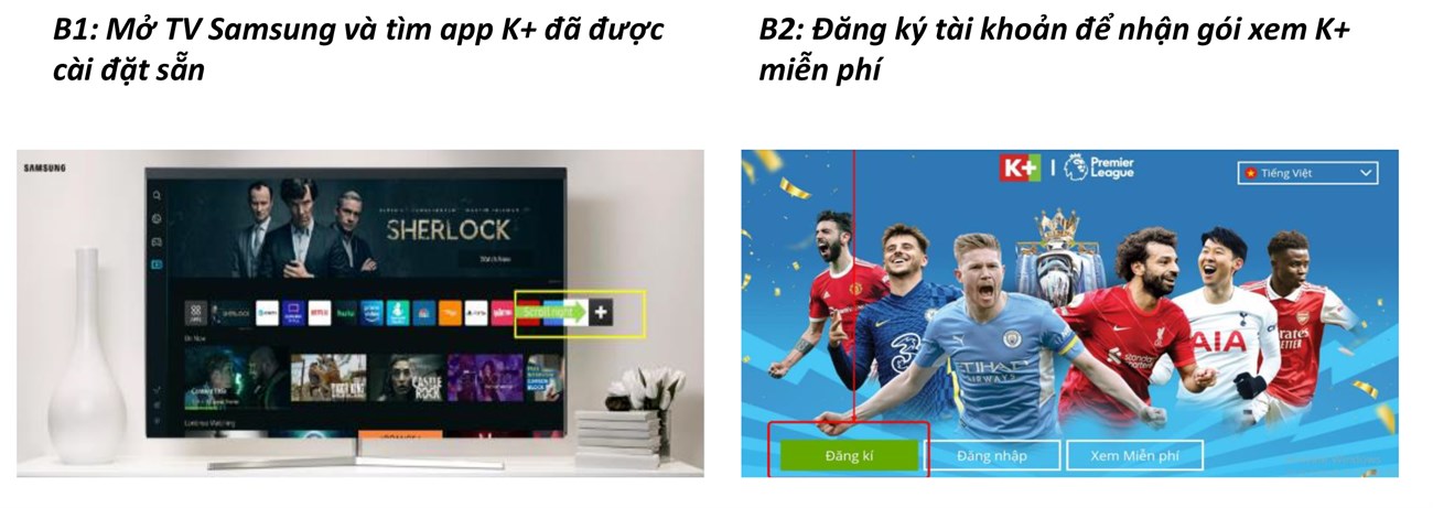 Hướng dẫn cách đăng kí, kích hoạt tài khoản K+ trên TV Samsung