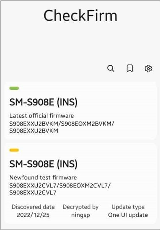 Thông báo firmware thử nghiệm trên Galaxy S22 Ultra