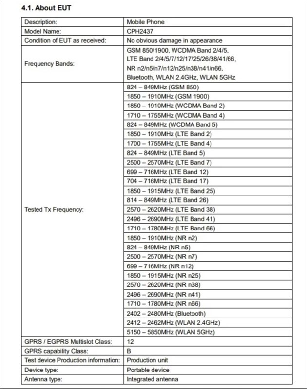 Danh sách thông số kỹ thuật của mẫu máy được cho là OPPO Find N2 Flip được tìm thấy trên FCC Danh sách thông số kỹ thuật của mẫu máy được cho là OPPO Find N2 Flip được tìm thấy trên FCC