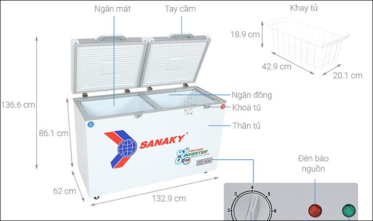 Tủ đông Sanaky Inverter 280 lít TD.VH4099W4K