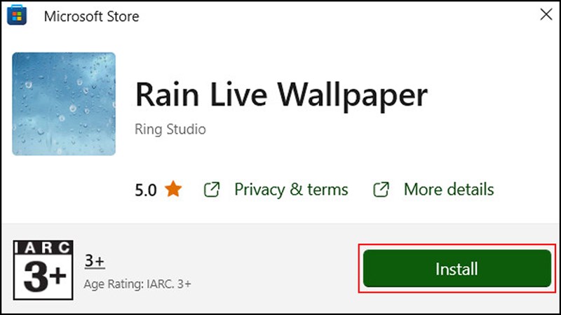 Cách cài màn hình trời mưa trên máy tính Windows
