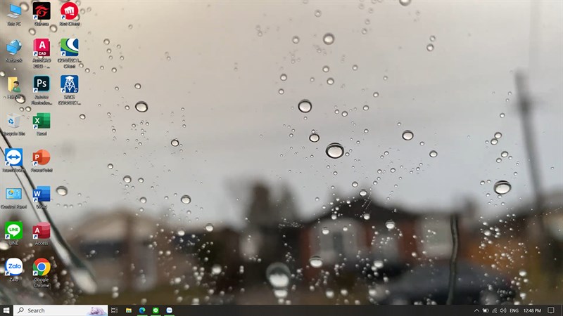 Cách cài màn hình trời mưa trên máy tính Windows