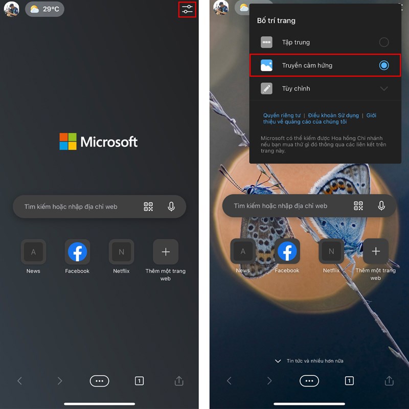 Cách thay đổi hình nền Edge iOS Cách thay đổi hình nền Edge iOS