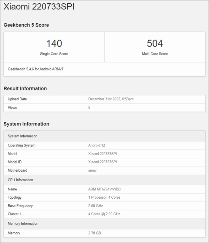 POCO C50 lộ diện điểm hiệu năng trên Geekbench, có đáng để mong chờ? POCO C50 lộ diện điểm hiệu năng trên Geekbench, có đáng để mong chờ?