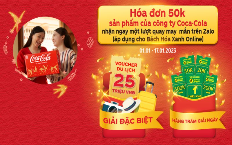 Mua Coca Cola trúng voucher du lịch và voucher mua sắm tại Utotech.vn