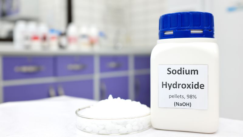 Sodium Hydroxide sẽ xảy ra các phản ứng hóa học với dung môi có trong thành phần mỹ phẩm