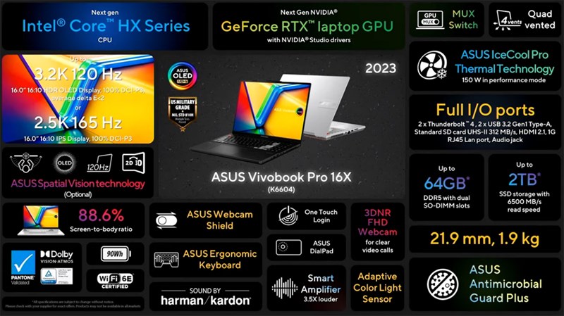 Laptop ASUS Vivobook Pro 16X 3D OLED ra mắt