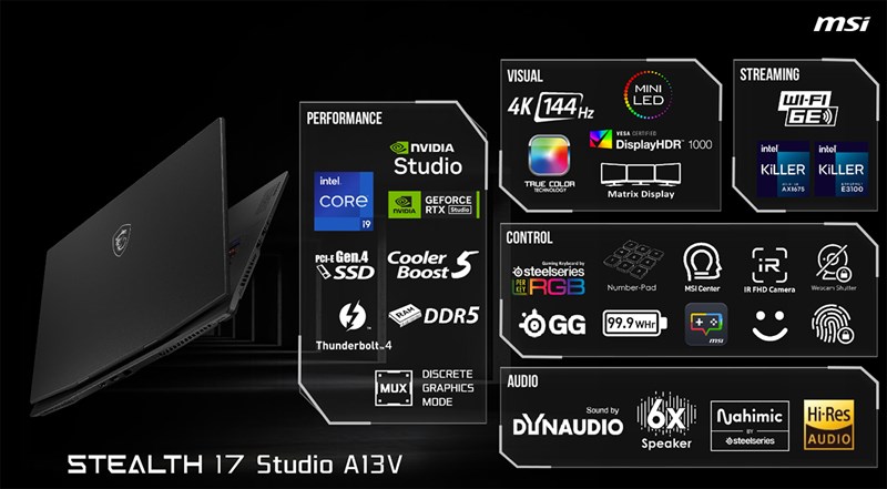 MSI giới thiệu dòng laptop Stealth Studio tại CES 2023 MSI giới thiệu dòng laptop Stealth Studio tại CES 2023