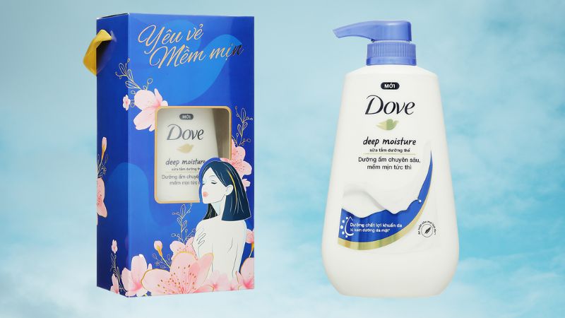 Hộp quà sữa tắm dưỡng thể Dove dưỡng ẩm chuyên sâu 500g