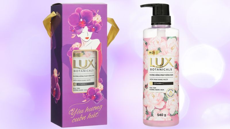 Hộp quà sữa tắm Lux Botanicals hương hồng Pháp 532ml