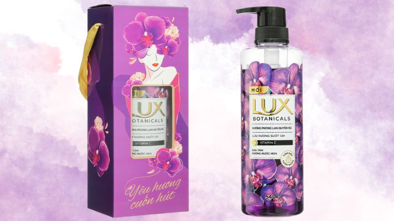Hộp quà sữa tắm hương nước hoa Lux Botanicals phong lan quyến rũ 532ml