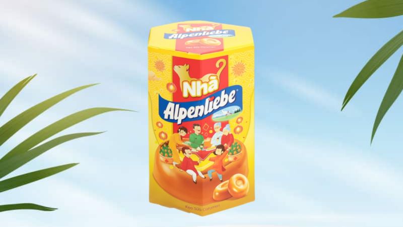 Hộp quà Tết kẹo sữa caramen Alpenliebe