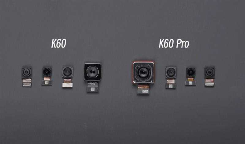 Cấu tạo camera có phần khác biệt giữa Redmi K60 và K60 Pro